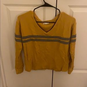 Yellow thermal with grey stripes